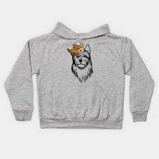 Australian Terrier Dog King Queen Wearing Crown Kids Hoodie